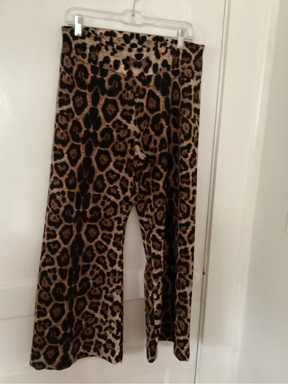 Leopard Print Wide-Leg Pants - Brown & Black